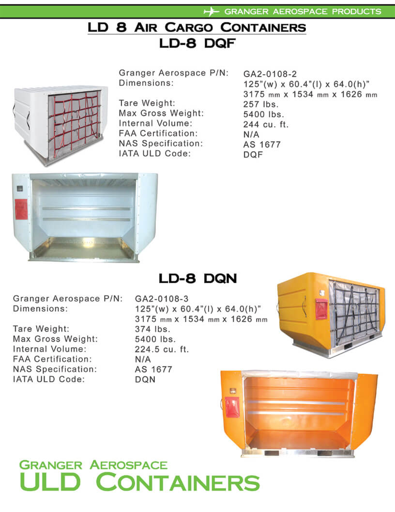 LD 8 Specifications, Dimensions, LD 8 Air Cargo Container Dimensions, DQN Dimensions, DQF dimensions
