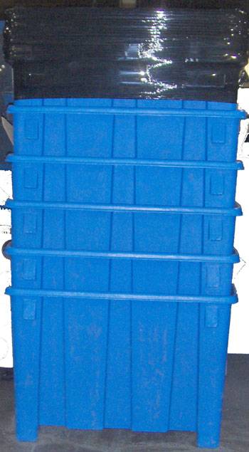 Roto-molded Gaylord, Gaylord Container, Forkliftable Container, Durable Container, Storage Container, Bulk Storage Container, Plastic Container, Bulk Storage Gaylord Container, Document Storage Container, Recycle Container, Waste Container, Warehouse Container, Long Life Container, Rotational Molding Containers