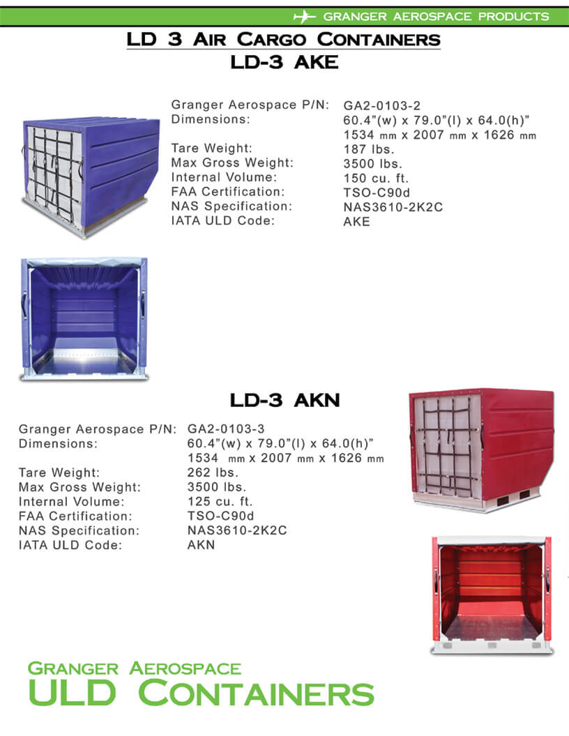 LD 3 Specifications, Dimensions, LD 3 Air Cargo Container Dimensions, AKE Dimensions, AKN dimensions